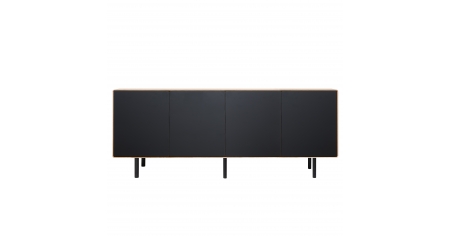 Chest of Drawers Furniteco Tokyo 4.4.0 (oak, natural parquet oil) black